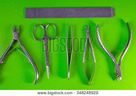 A Set Of Cosmetic Tools For Manicure And Pedicure
