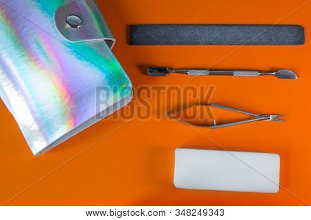 A Set Of Cosmetic Tools For Manicure And Pedicure