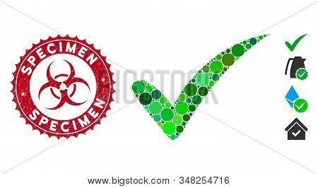 Mosaic The Truth Icon And Grunge Stamp Seal With Specimen Phrase And Biohazard Symbol. Mosaic Vector