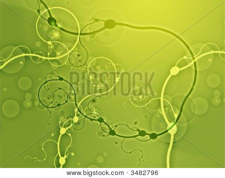 Abstrakt Swirly Floral Grunge Illustration