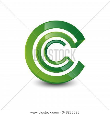 Overlapping Green Circle Cc Logo Design Vector In The White Background