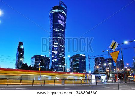 Warsaw,poland. 19 July 2016. Warsaw Spire Is A New Office Building. It Is A Prestigious Building In 