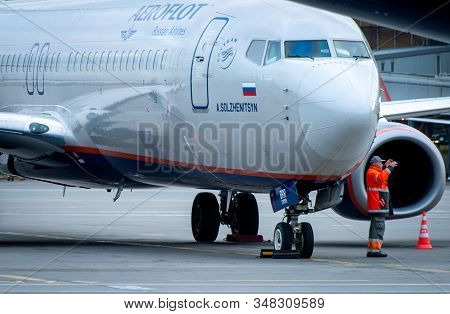 October 29, 2019, Moscow, Russia. Plane 
Boeing 737-800 Aeroflot - Russian Airlines At Sheremetyevo 