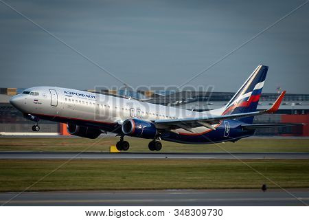 October 29, 2019, Moscow, Russia. Plane 
Boeing 737-800 Aeroflot - Russian Airlines At Sheremetyevo 