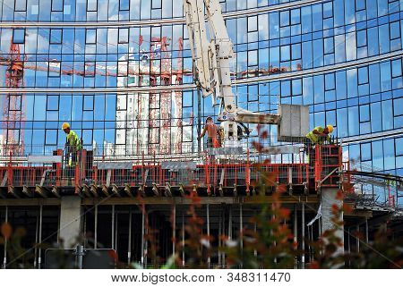 Warsaw,poland. 31 January 2017.the Construction Of The Office Complex Ghelamco Wronia 31 In Warsaw