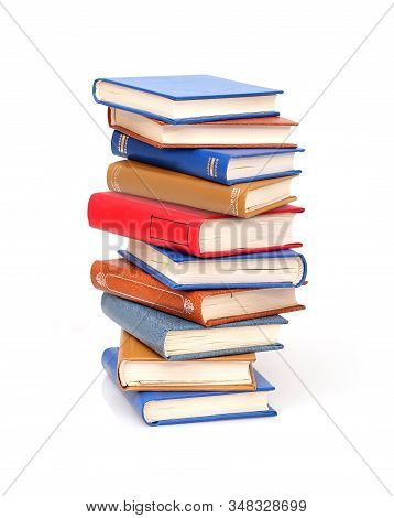 Stack Of Book Isolated On A White Background