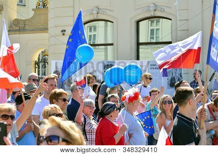 Warsaw.polans. 12 May 2018. Freedom March. Poles March To Denounce Government, Eroding Democracy