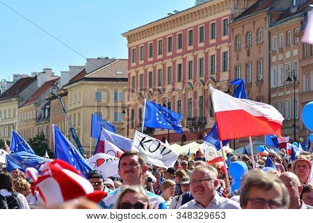 Warsaw.polans. 12 May 2018. Freedom March. Poles March To Denounce Government, Eroding Democracy