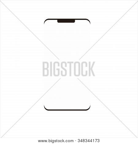 Black Smartphone Mockup With Blank Screen. Vector Realistic Modern Mobile Device Illustration On Whi
