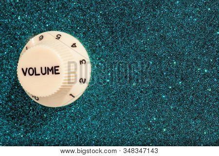 Glam Rock. Party Fun Glitz And Glamour Sound Volume Control. Blue Glitter Sparkle Finish On This Gui