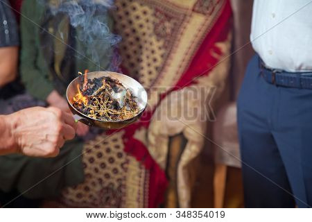 Magic Plant Uzerlik . Burning Prevents Bad Looking. Peganum Harmala. Incense Of Herb Smokes For Good