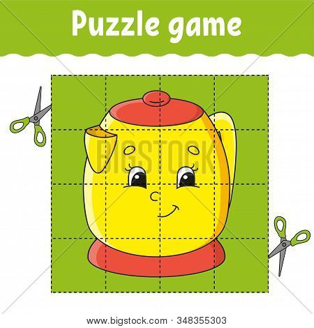 Puzzle Game For Kids. Education Developing Worksheet. Learning Game For Children. Kitchen Kettle. Co