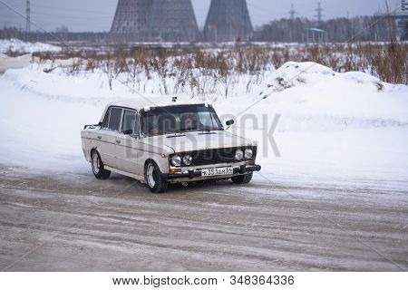 Russia, Novosibirsk - November 30, 2019. Russian Old Car 