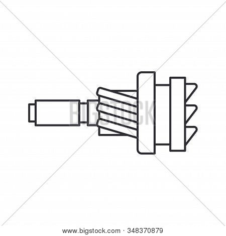 Line Vector Icon Auto Moto Parts Accessories Drive Gear. Repair Service Equipment. Engine Elements S