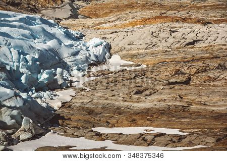 Beautiful Scenery On The Mountains And The Glacier Svartisen Landscape In Norway Scandinavian Nature