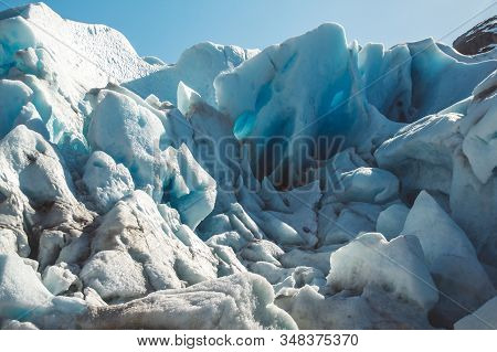Beautiful Scenery On The Mountains And The Glacier Svartisen Landscape In Norway Scandinavian Nature