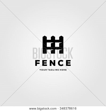 Simple Fence Vintage Logo Vector Icon Illustration Design