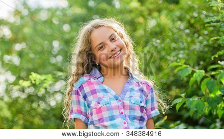 Childrens Day. Pretty Child Outdoor. Natural Beauty. Small Girl Long Hair. Happy Childhood. Perfect 