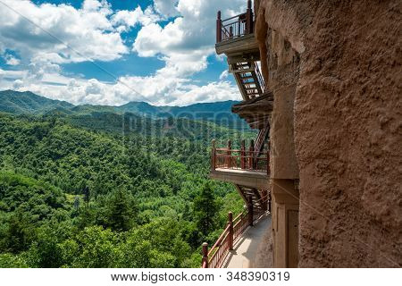 Maijishan Grottoes Near Tianshui, Gansu Province, Northwest China
