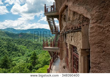 Maijishan Grottoes Near Tianshui, Gansu Province, Northwest China