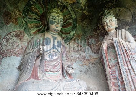 Maijishan Grottoes Near Tianshui, Gansu Province, Northwest China