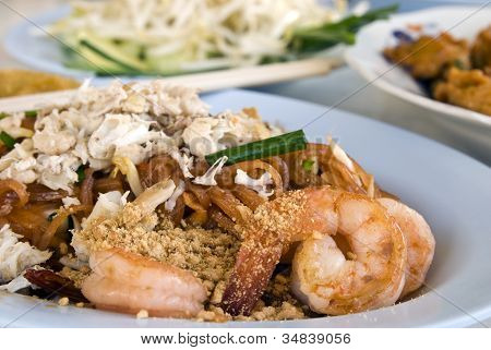 Gamberetti e merda Pad Thai
