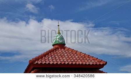 Roof Of The Mosque, Place Of Worship Of Muslims, A Fusion Of Javanese And Middle Eastern Edification