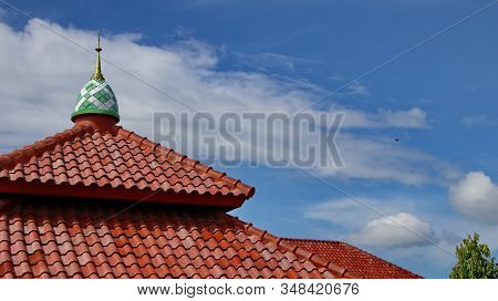 Roof Of The Mosque, Place Of Worship Of Muslims, A Fusion Of Javanese And Middle Eastern Edification