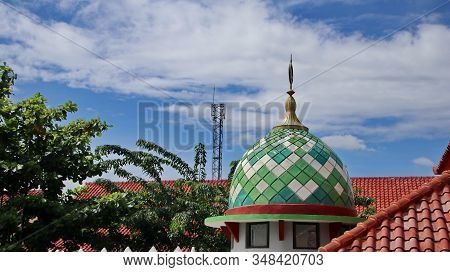 Roof Of The Mosque, Place Of Worship Of Muslims, A Fusion Of Javanese And Middle Eastern Edification