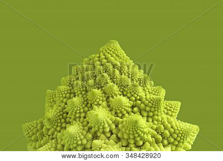 Close-up Of A Romanesco Head In Front Of A Monochrome Background