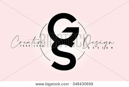 Gs Letter Design Icon Logo With Letters One On Top Of Each Other Vector Illustration.