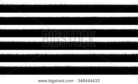 Set Of Horizontal Banners Of Field Silhouettes With Lawn Short Grass.