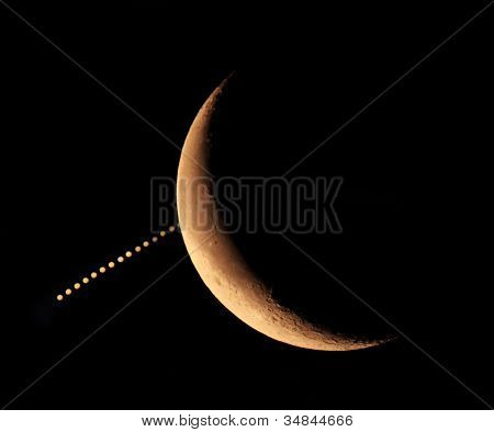 Deckung das Planeten Jupiter durch den Mond 15.07.2012, Illingen, Ukraine