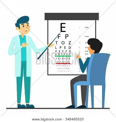 Male Beautiful Doctor Oculist In Glasses Standing