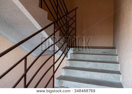 New Staircase In A Multi-storey New Building