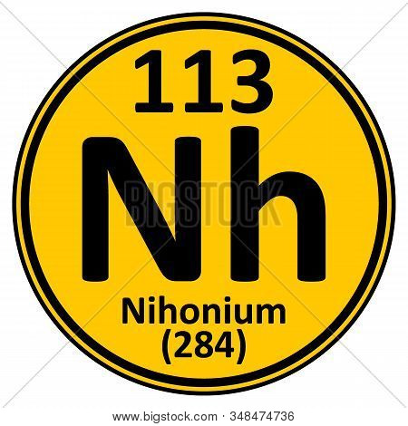 Periodic Table Element Nihonium Icon. Vector Illustration.