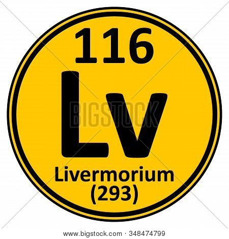 Periodic Table Element Livermorium Icon. Vector Illustration.