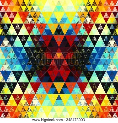 Seamless Vector Pattern Background Of A Triangles.