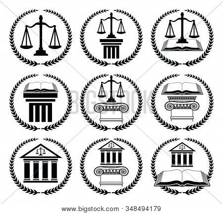 Law Or Lawyer Seal Set Is An Illustration Of 9 Law Or Lawyer Seal Or Emblem Designs That Include Sca