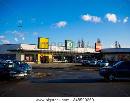 Sfantu Gheorghe, Romania- 02 February 2020: Takko Fashion, Deichmann And Altex Store Front On A Brig