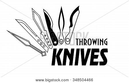 Simple Monochrome Logo With Six Different Throwing Knives