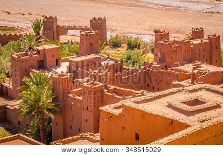 Mud Brick Houses In Ancient Settlement Of Ait Ben Haddou, Morocco