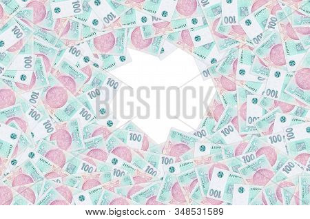Czech Republic 100 Korun 1997 Bank Note Close Up Bill Pattern
