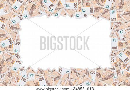 Czech Republic 200 Korun 1998 Bank Note Close Up Bill Pattern