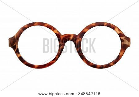 Glasses Isolated On White Background For Applying On A Portrait. Design Element With Clipping Path