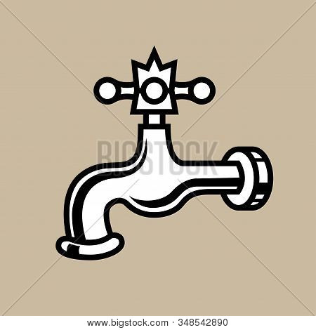 Faucet. Graphic Design. Vector Illustration. Crown. Water