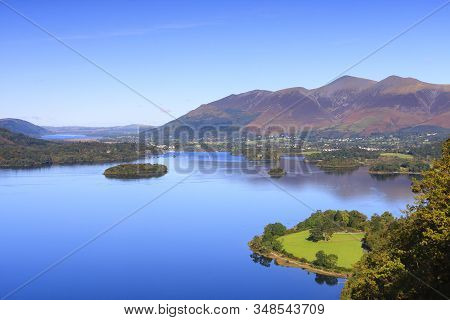 Derwentwater View.  A View Across Derwentwater In The English Lake District National Park To The Tow