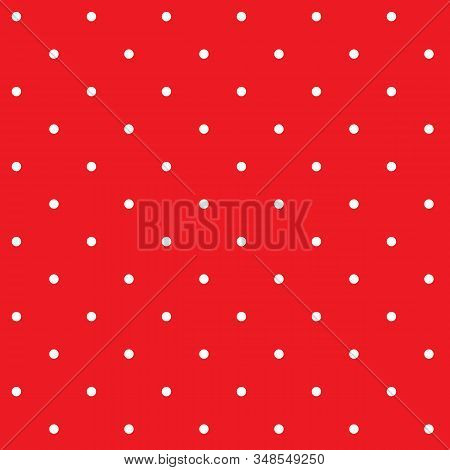Retro Pattern With White Classic Polka Dots On Red