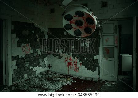 Old Creepy Surgical Room In Abandoned Hospital