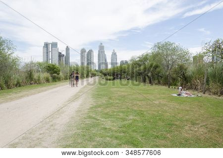 Federal Capital, Buenos Aires / Argentina; Nov 8, 2015: Footpath Of The Costanera Sur Ecological Res